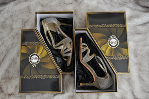 Gold Wedgee Box - storage and travel shoe boxes